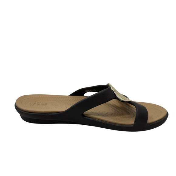 Crocs Sanrah Hammered Tear Drop slides Sandal Women's Size 9 brown gold - Picture 7 of 12